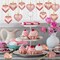 36Pcs Valentines Day Decor Heart Ornaments Rose Gold Heart Shaped Baubles Ornaments for Valentine's Day Hanging Decorations or Wedding Anniversary Party Supplies Home Tree Decorations (4 Styles)